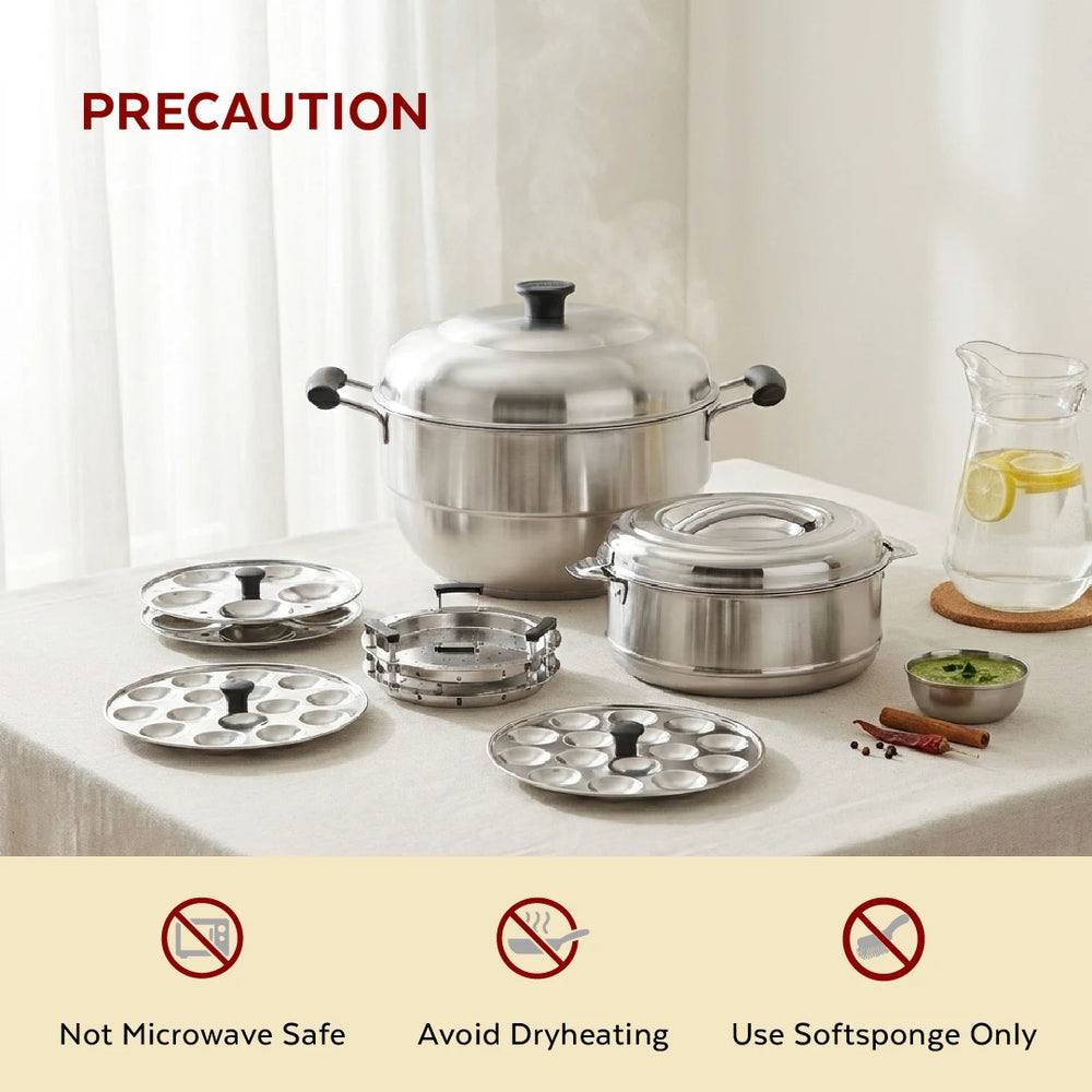 Stainless Steel Cookware Set: Multi Kadai 22 cm & Aspen Hot Pot 1500 ML | Premium Quality, Serveware & Cookware Combo Set