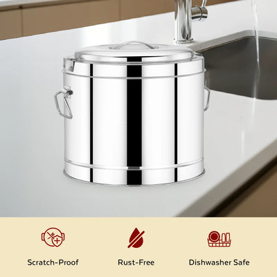 Stainless Steel Picnic Pot with Snug-Fit Lid & Handles – Rust-Free, Durable & Scratch Resistant, Double Walled, PU Insulated, Strong Locking System, Ideal for Travel, Durable Design, Keeps Food Hot/Cold for Hours
