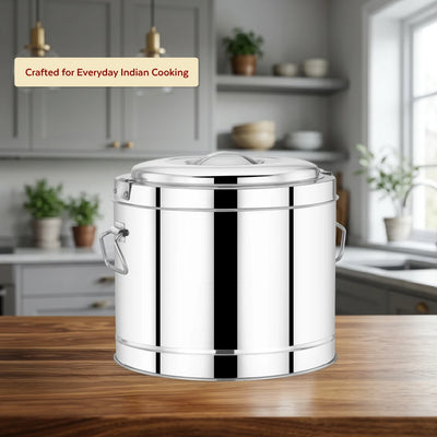 Stainless Steel Picnic Pot with Snug-Fit Lid & Handles – Rust-Free, Durable & Scratch Resistant, Double Walled, PU Insulated, Strong Locking System, Ideal for Travel, Durable Design, Keeps Food Hot/Cold for Hours