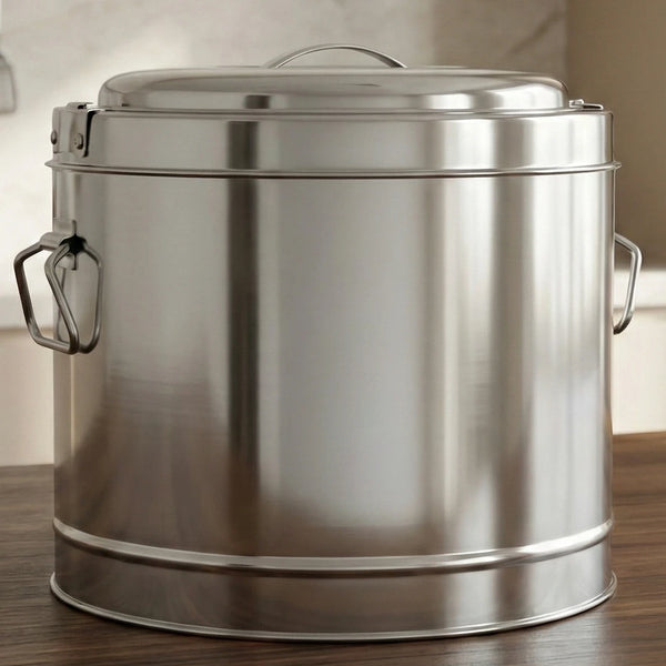 Stainless Steel Picnic Pot with Snug-Fit Lid & Handles – Rust-Free, Durable & Scratch Resistant, Double Walled, PU Insulated, Strong Locking System, Ideal for Travel, Durable Design, Keeps Food Hot/Cold for Hours