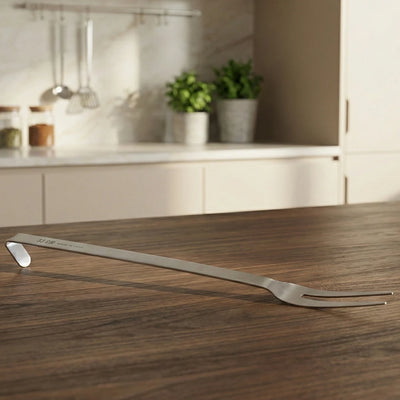 Stainless Steel Basting Fork, Two-Tine Fork, Matt Finish, Hanging Hook, Ideal for Meat, Tandoori, Barbeque, 32/38/53 CM