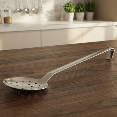 Stainless Steel Basting Skimmer, Professional Tool, Matt Finish, Long Handle with Hanging Hook, Ideal for Hotel & Catering Use, 33/38/52 CM