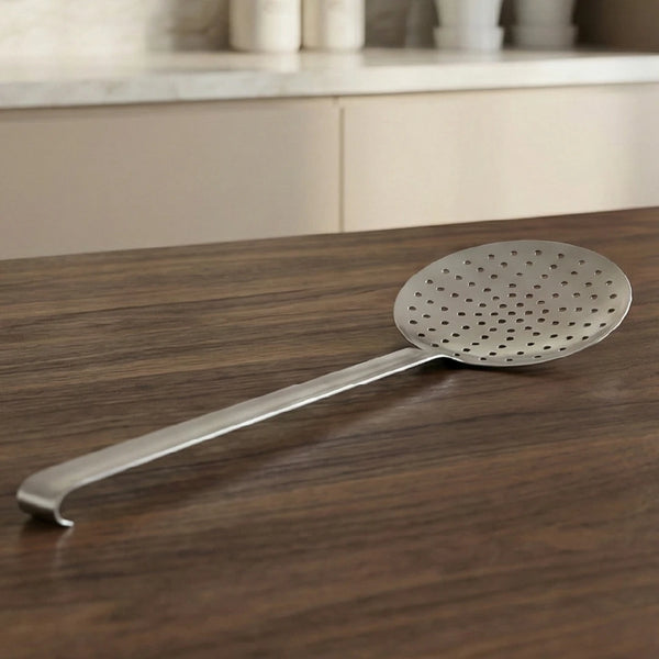 Stainless Steel Skimmer: Heat-Resistant Handle, Rust-Free, Ideal for Deep Frying, Draining & Straining