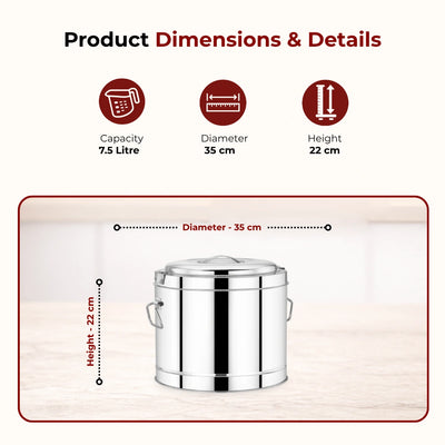 Stainless Steel Picnic Pot with Snug-Fit Lid & Handles – Rust-Free, Durable & Scratch Resistant, Double Walled, PU Insulated, Strong Locking System, Ideal for Travel, Durable Design, Keeps Food Hot/Cold for Hours