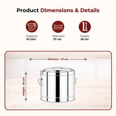 Stainless Steel Picnic Pot with Snug-Fit Lid & Handles – Rust-Free, Durable & Scratch Resistant, Double Walled, PU Insulated, Strong Locking System, Ideal for Travel, Durable Design, Keeps Food Hot/Cold for Hours