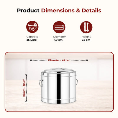 Stainless Steel Picnic Pot with Snug-Fit Lid & Handles – Rust-Free, Durable & Scratch Resistant, Double Walled, PU Insulated, Strong Locking System, Ideal for Travel, Durable Design, Keeps Food Hot/Cold for Hours