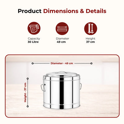 Stainless Steel Picnic Pot with Snug-Fit Lid & Handles – Rust-Free, Durable & Scratch Resistant, Double Walled, PU Insulated, Strong Locking System, Ideal for Travel, Durable Design, Keeps Food Hot/Cold for Hours