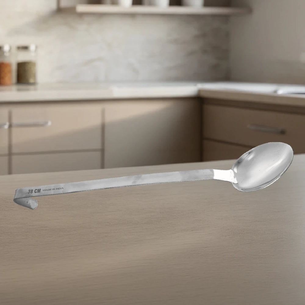 Stainless Steel Basting Spoon, Long Handle, Heat-Resistant, Rust-Free, Ideal for Skimming, Stirring & Serving