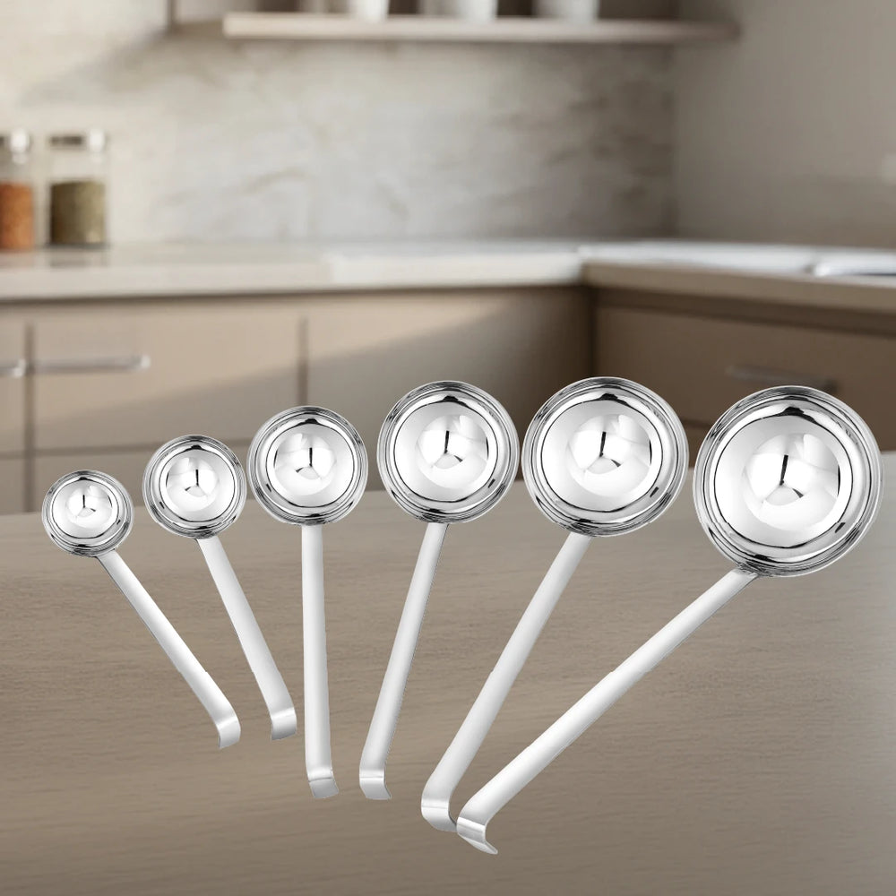 Stainless Steel Ladle: Heat-Resistant Handle, Deep Bowl Design, Rust-Free, Ideal for Soups, Stews, Sauces & Curries