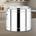 Stainless Steel Picnic Pot with Snug-Fit Lid & Handles – Rust-Free, Durable & Scratch Resistant, Double Walled, PU Insulated, Strong Locking System, Ideal for Travel, Durable Design, Keeps Food Hot/Cold for Hours