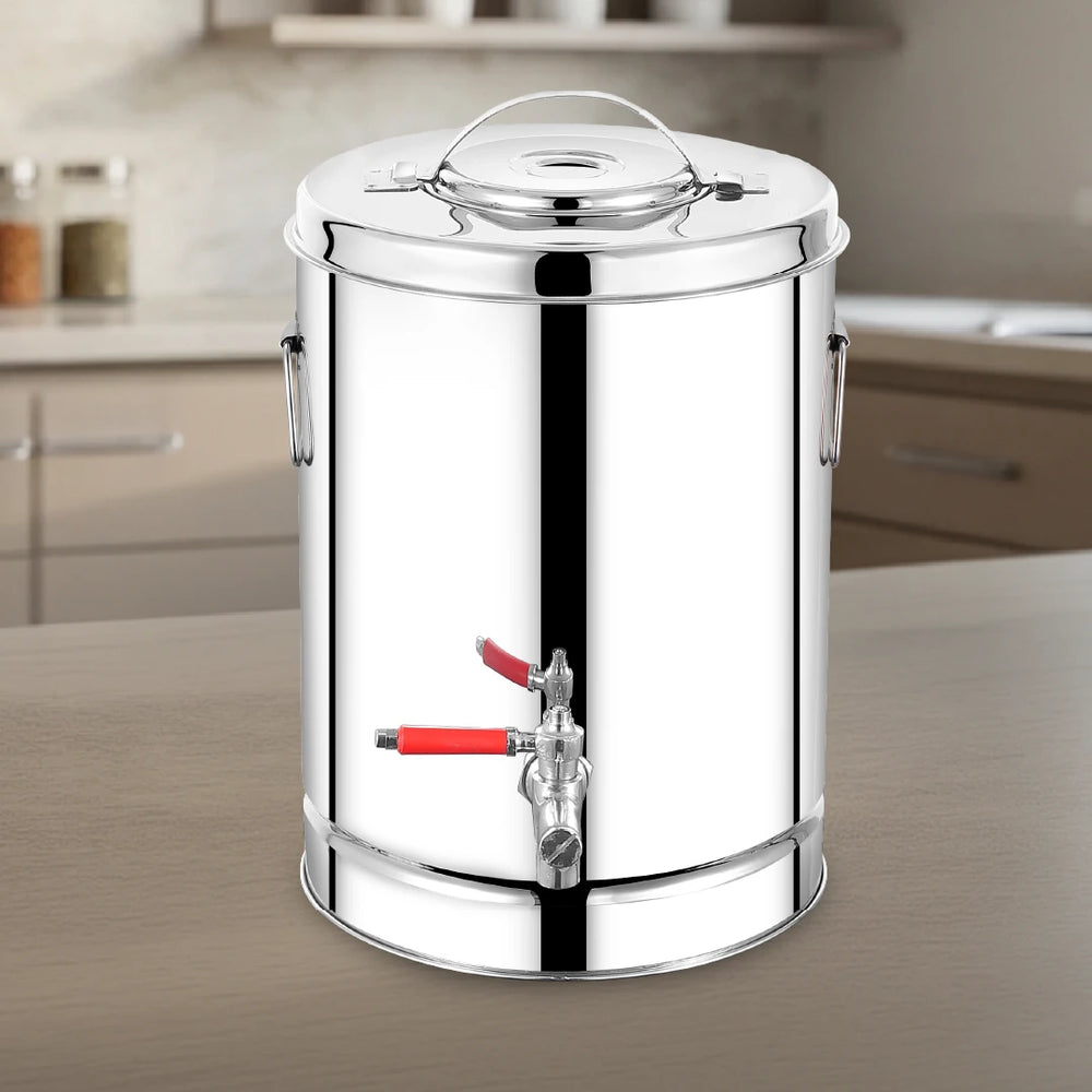 Stainless Steel Chai Pot / Tea Can with Tap – Double Wall Insulated Tea Dispenser