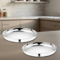 Stainless Steel China Plate - 2 Pcs Set, High Quality, Mirror Finish, Durable & Rust-Free, Ideal for Daily & Festive Use, 16.5cm, 19.2cm, 21.5cm, 24cm, 26.3cm, 28.5cm, 31cm
