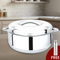 Iris Stainless Steel Casserole, Double-Wall Insulated Hot Box with Lock Lid, Food Warmer for Rice, Curries, Rotis, Free ₹300 SS Water Bottle