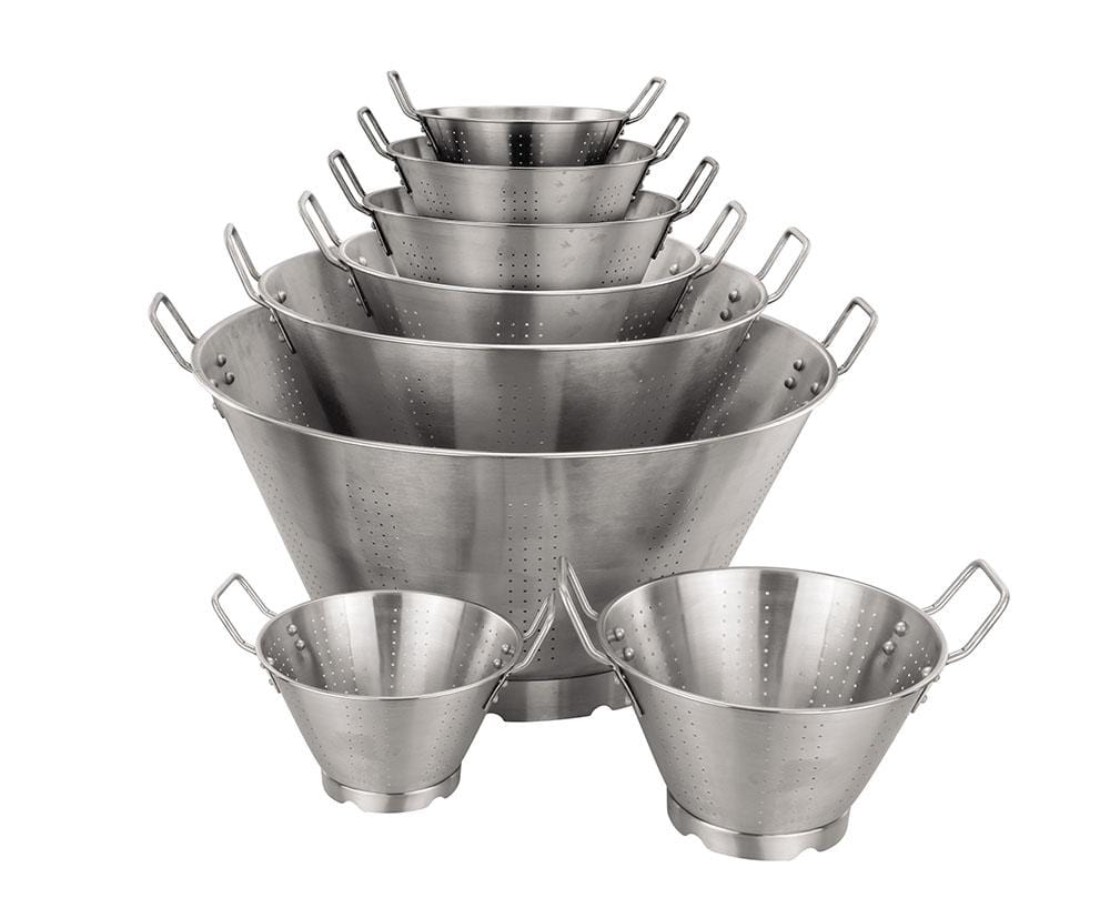 MAHAA Stainless Steel Conical Colander – Deep Strainer with Drain Holes | Rust-Free | Heavy-Duty | Ideal for Rice, Vegetables, Pulses & Pasta | 28/32/36/40/45/50/55/60/70 cm